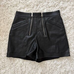 Stella McCartney vegan leather zipper shorts M